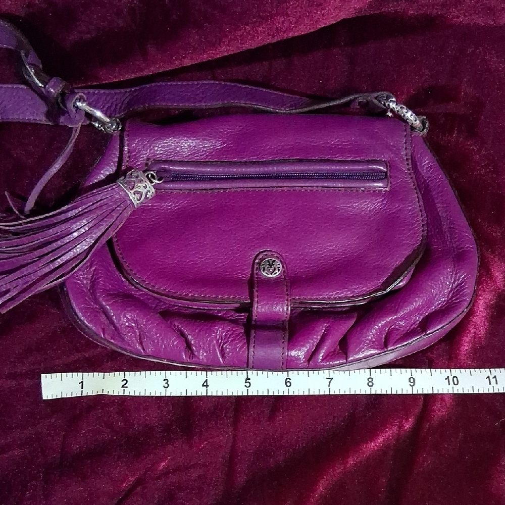 Brighton Purple Crossbody Bag with Tassel Charm - Picture 11 of 13
